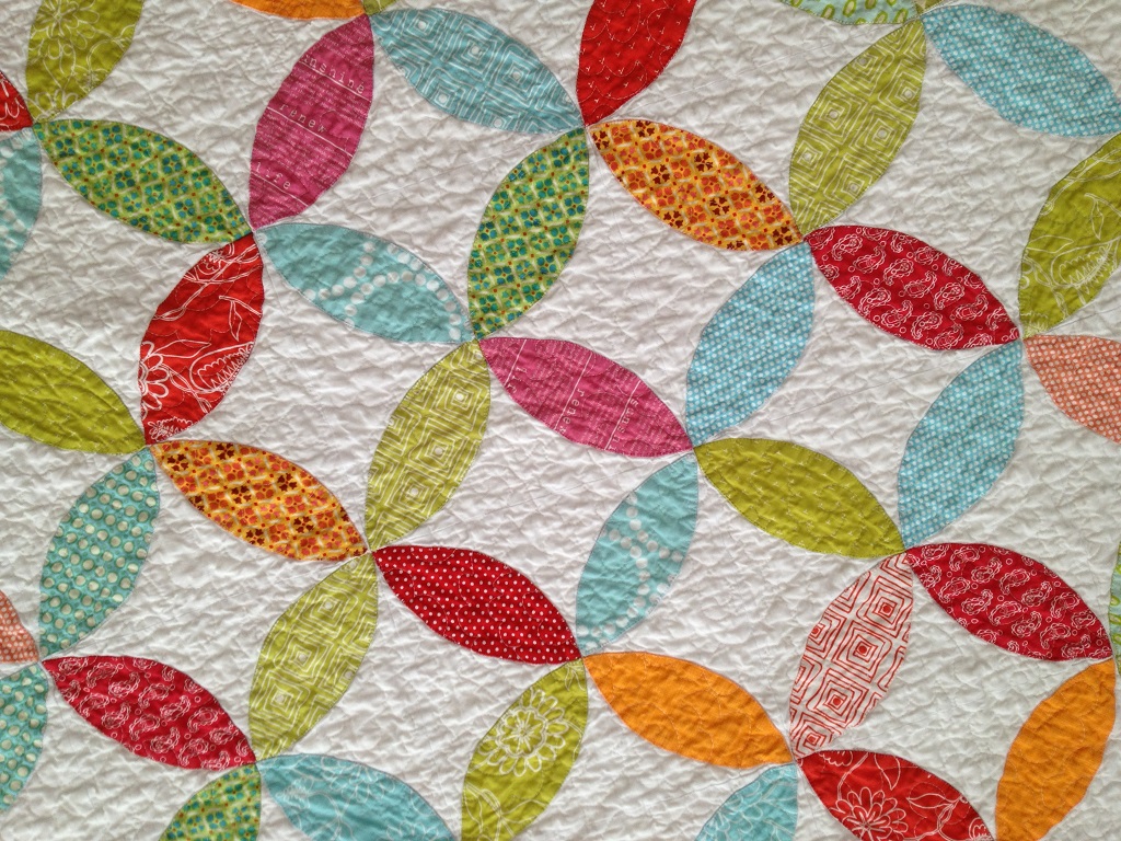 Hand Applique Orange Peel Quilt