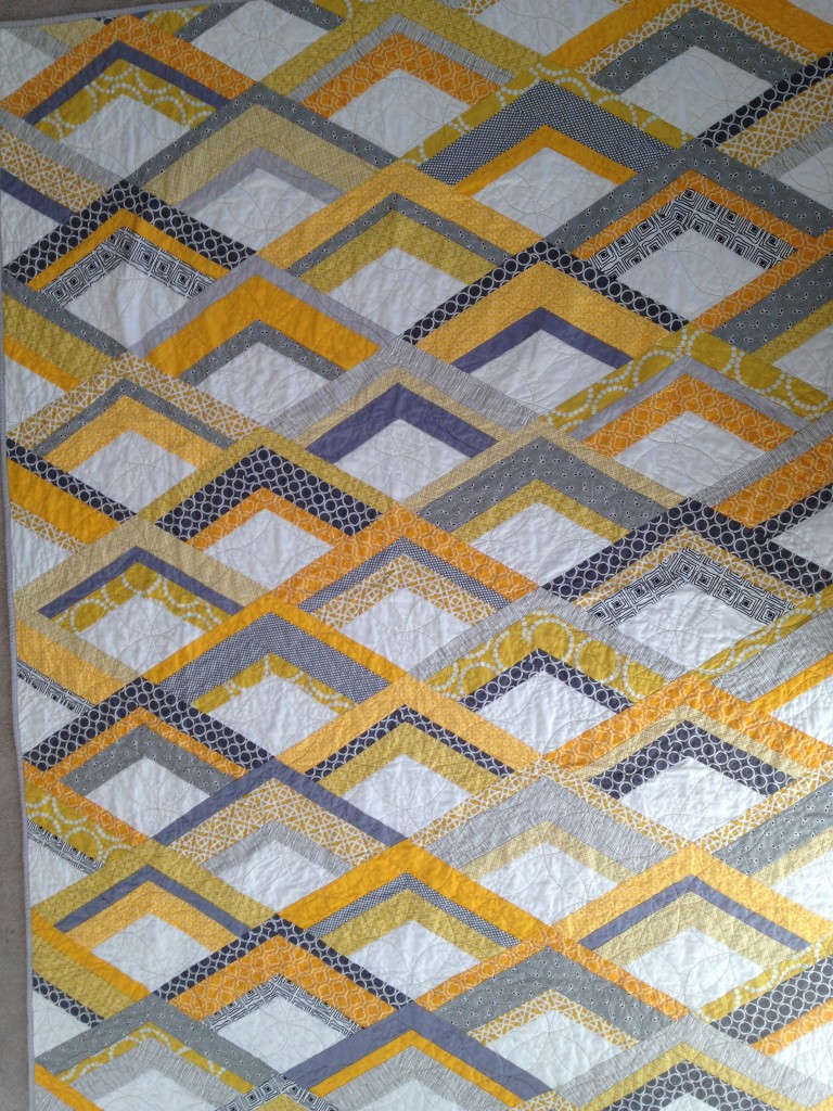 Yellow and Gray Fire Drill Quilt